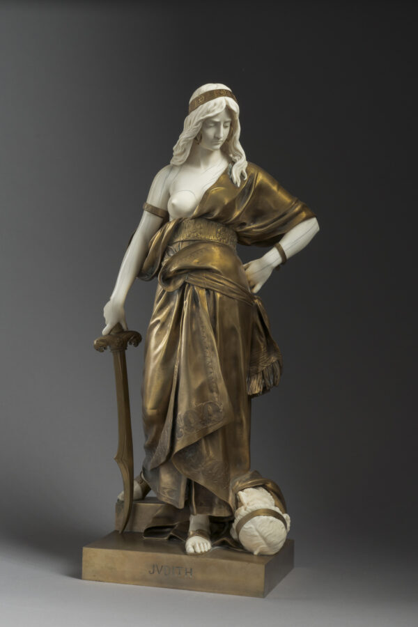Eugène Antoine Aizelin, Judith, sculpture en bronze chryséléphantine